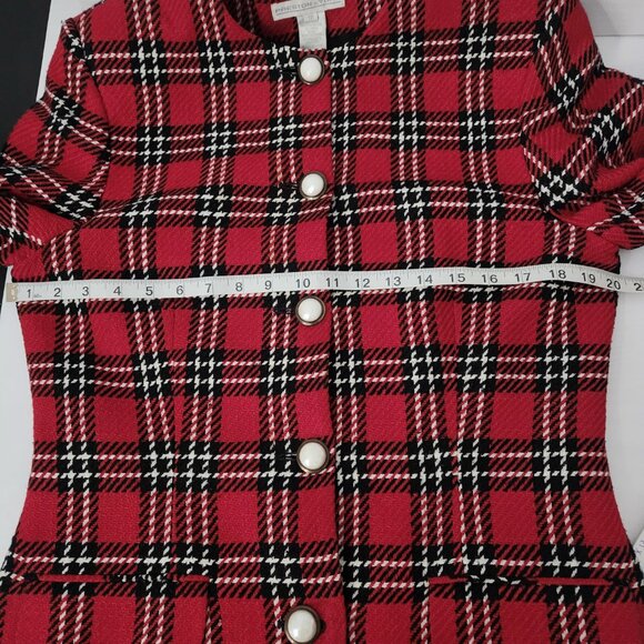 Vintage Preston & York Red Plaid Blazer Size 10 - Picture 8 of 15